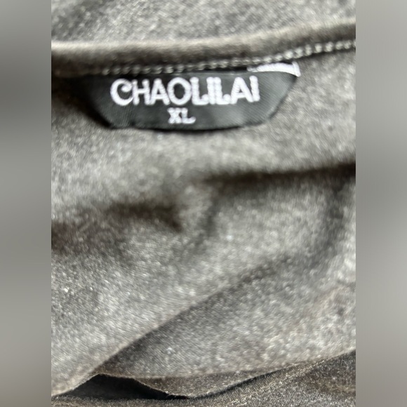 Chaolilai Women’s Cold Shoulder Blouse in Charcoal Grey Sz XL - Picture 4 of 5